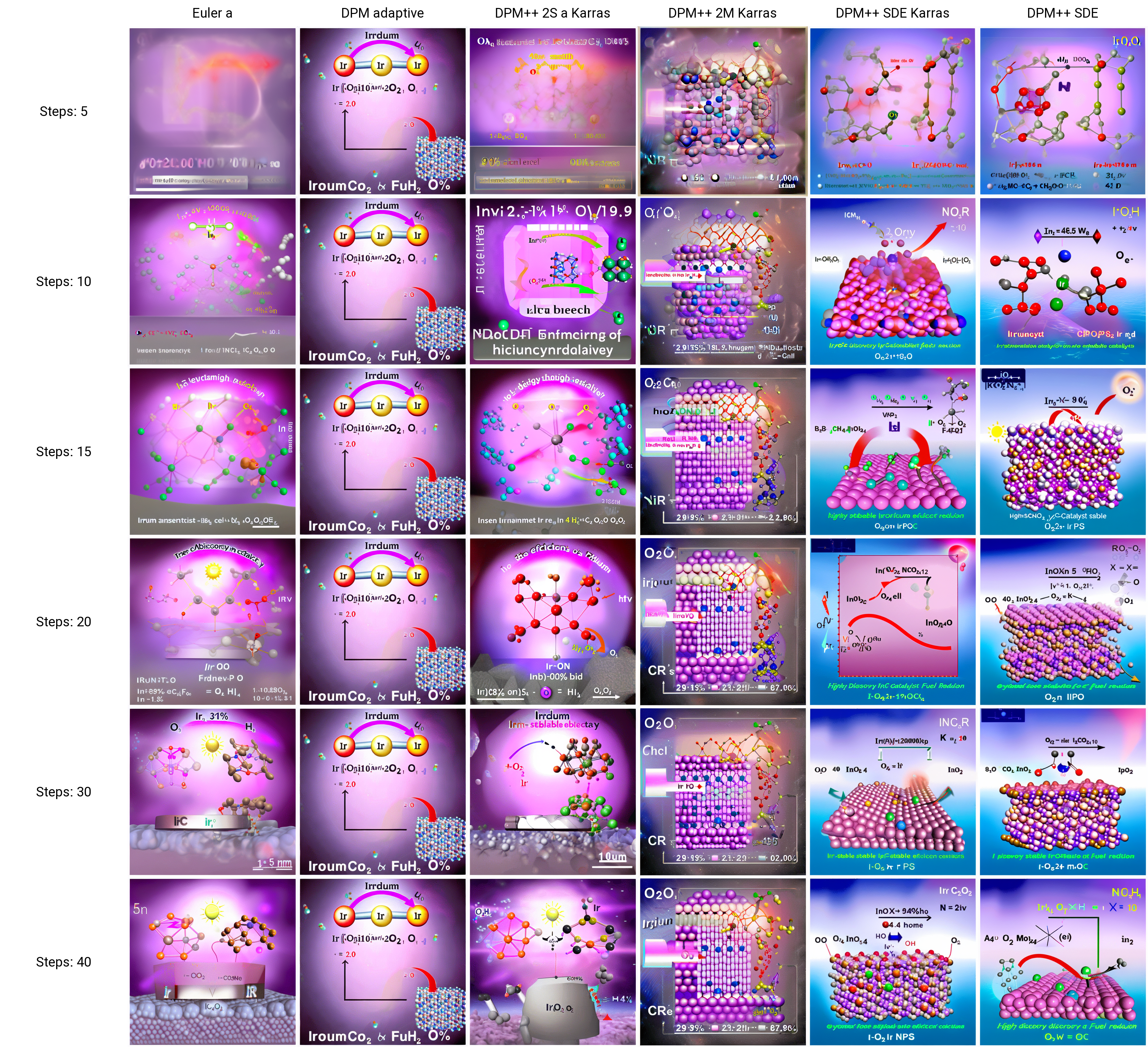 Grid of samplers and sampling steps